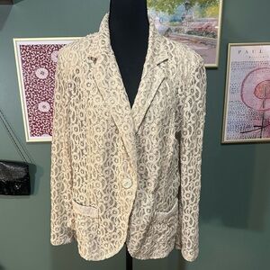 Chico's Beige Lace Cardigan Size L 🧚‍♀️